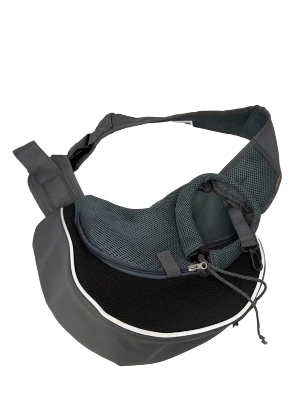 Yudodo Adjustable Gray & Black Pet Sling Carrier for Small Dogs and Cats